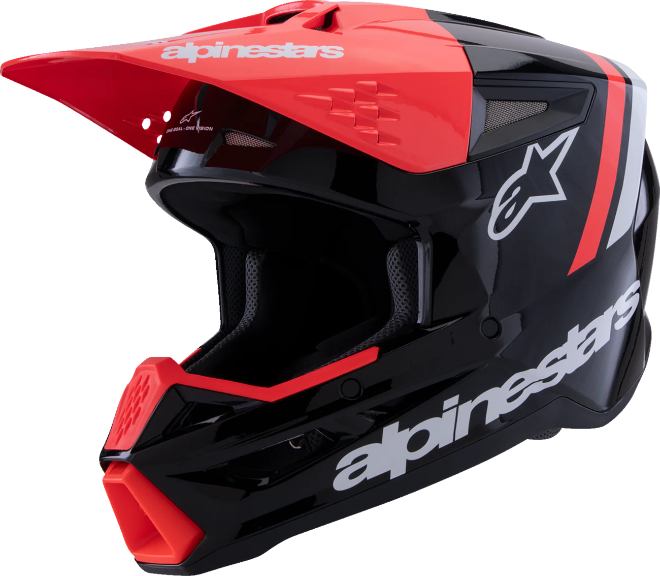 ALPINESTARS SM3 Helmet Radium Gloss Black/Red Fluo/White Medium 8300826-1553-M