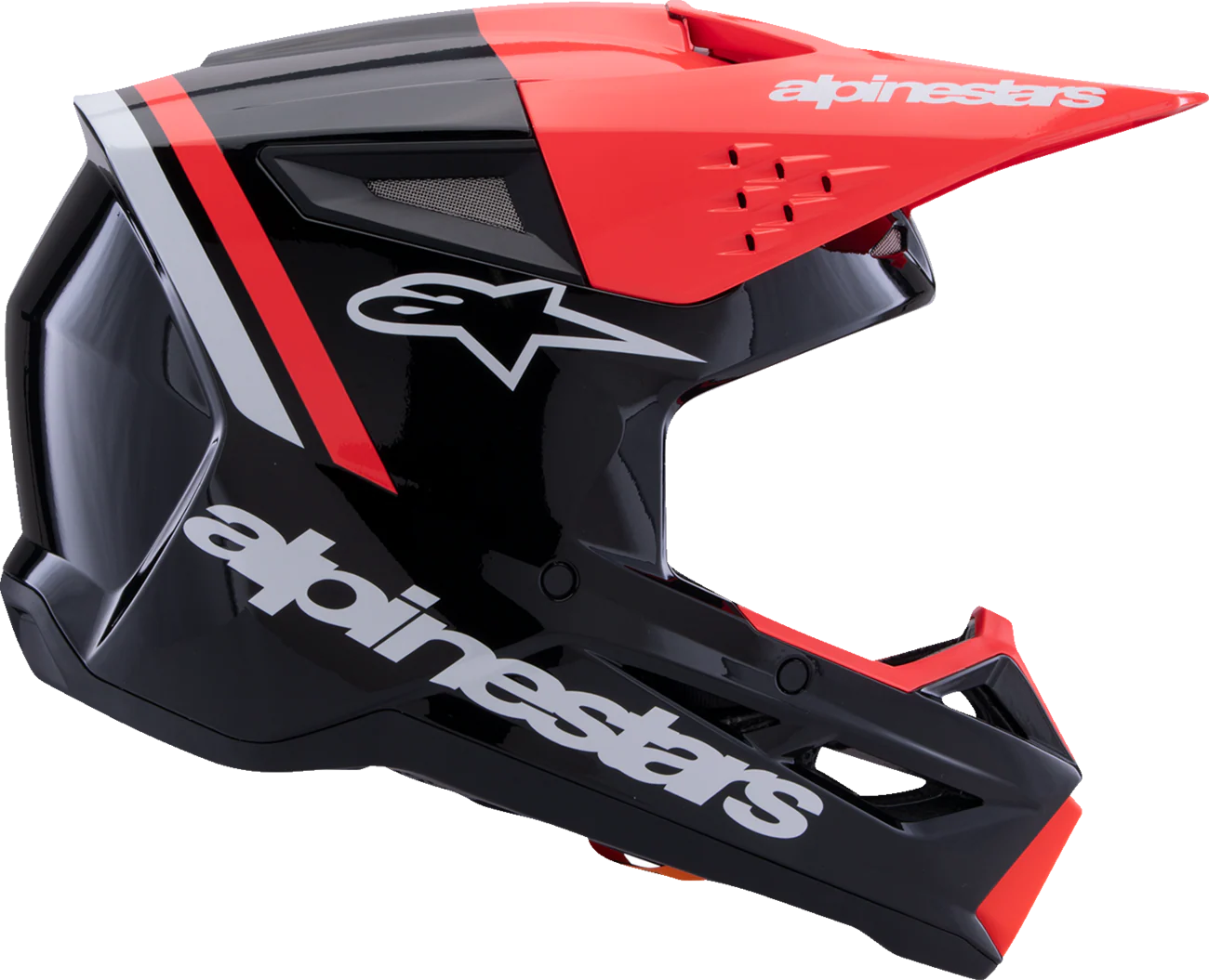 ALPINESTARS SM3 Helmet Radium Gloss Black/Red Fluo/White Medium 8300826-1553-M - Image 4
