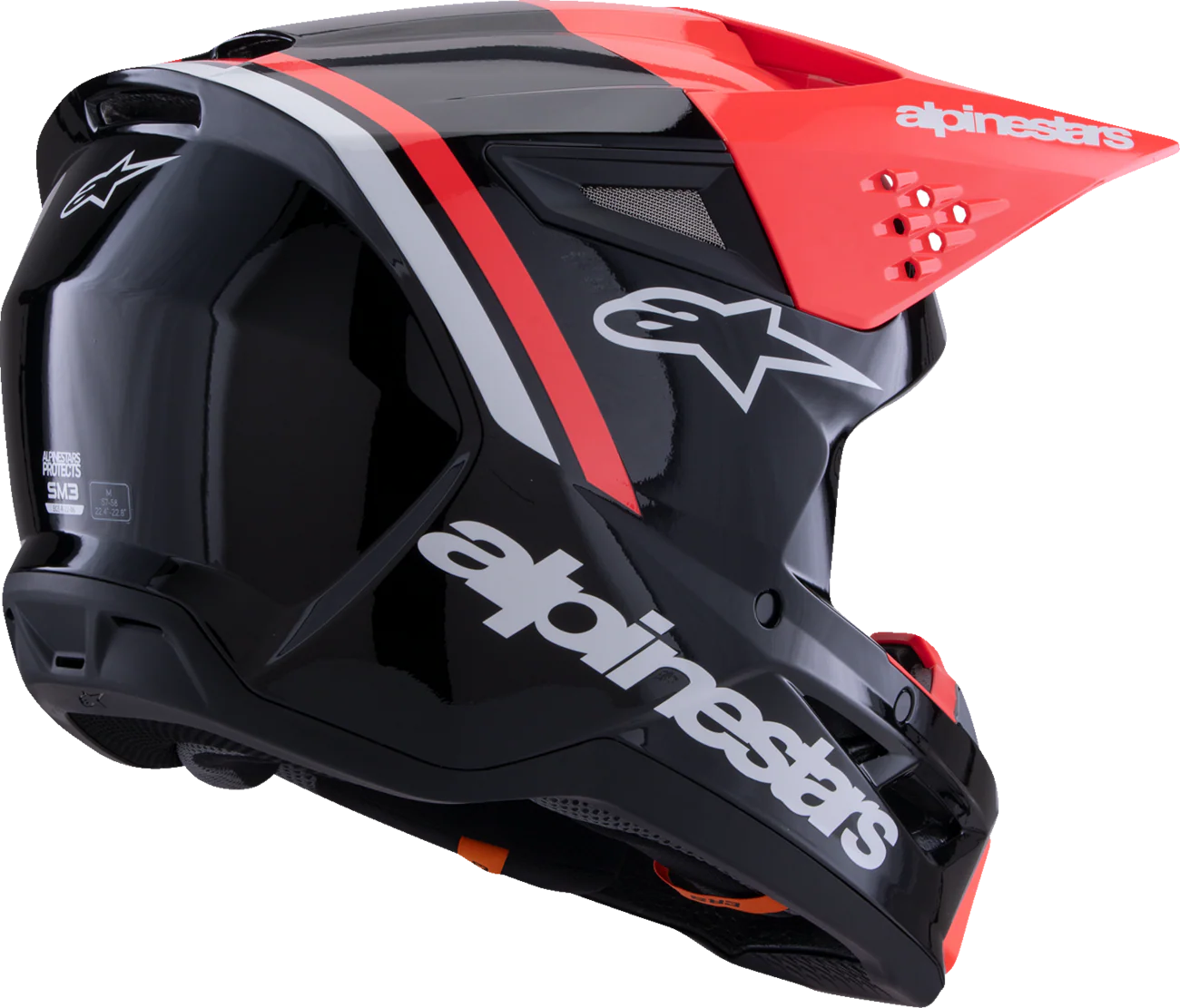 ALPINESTARS SM3 Helmet Radium Gloss Black/Red Fluo/White Medium 8300826-1553-M - Image 5