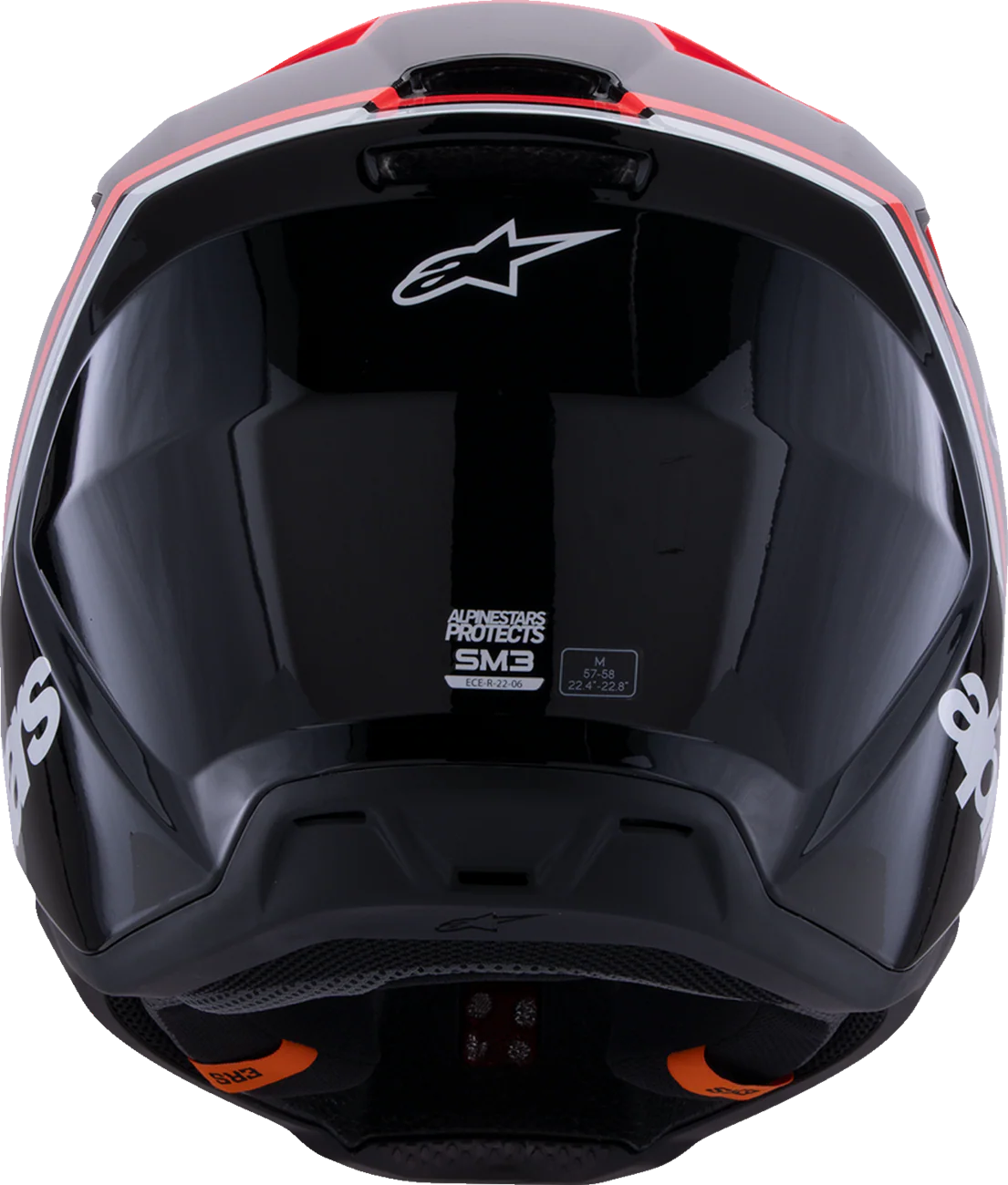 ALPINESTARS SM3 Helmet Radium Gloss Black/Red Fluo/White Medium 8300826-1553-M - Image 6