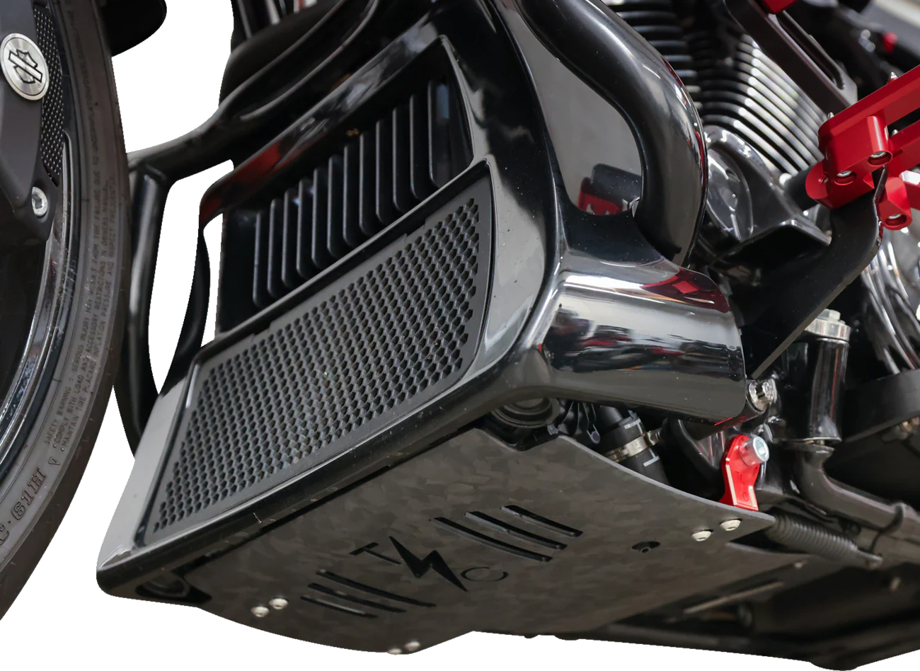 THRASHIN SUPPLY Skid Plate Carbon Fiber/Forged with Red Brackets FLHX/FLTRX TSC-3035-2 - Image 4